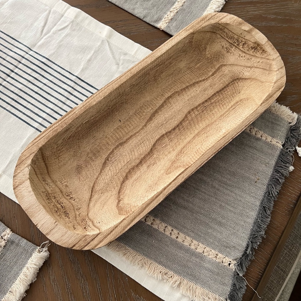 Dough Bowl **About 19 1/2” long from each end and about 8” wide**